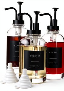 Mzowgzk Glass Coffee Syrup Dispenser Set-0