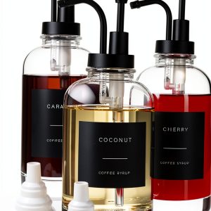 Mzowgzk Glass Coffee Syrup Dispenser Set-0