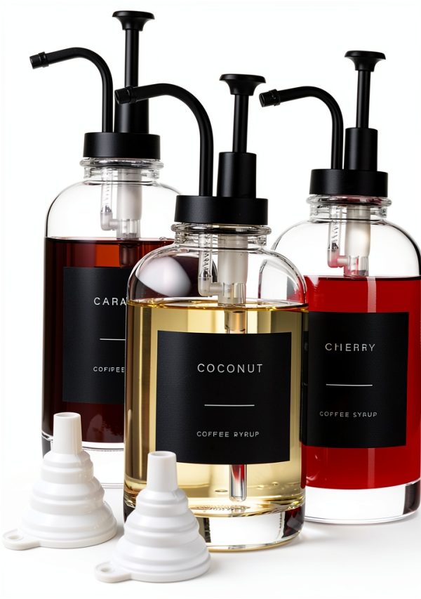 Mzowgzk Glass Coffee Syrup Dispenser Set-0