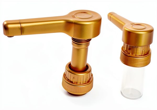 Gold Plastic Coffee Syrup Dispenser by Good Times Coffee Co.-4