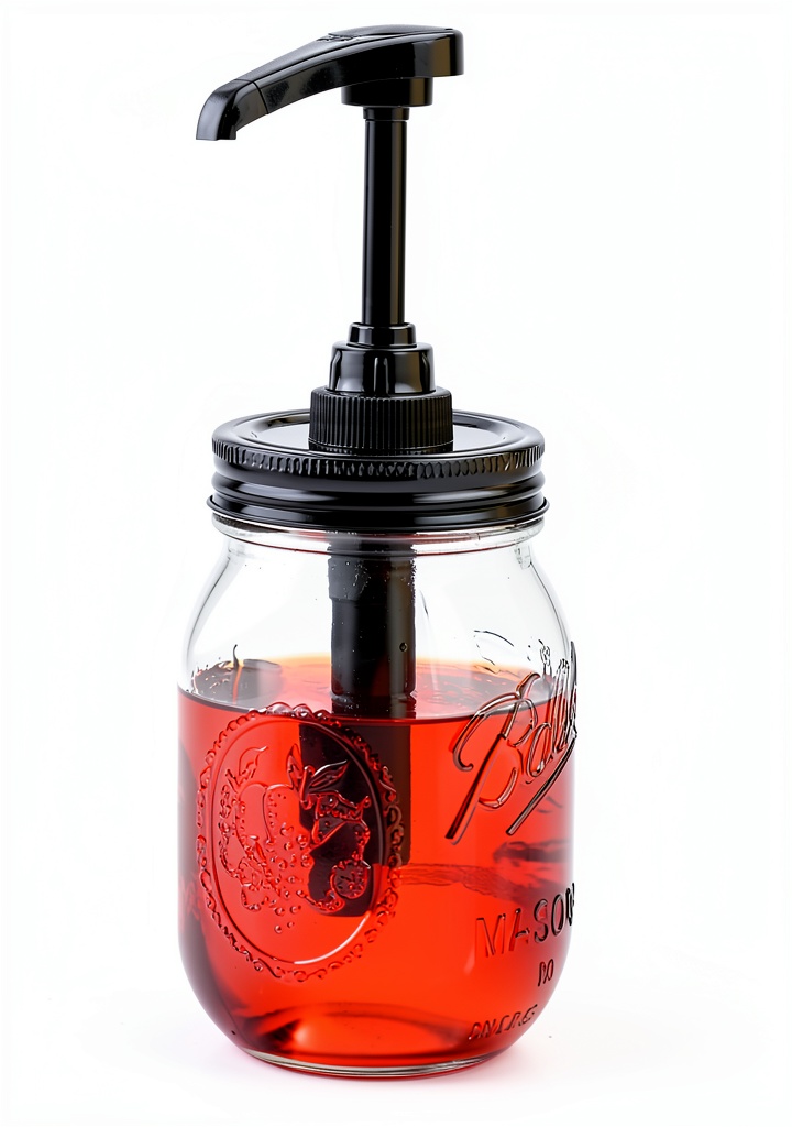 GMEPOCH Mason Jar Syrup Dispenser Pump in use