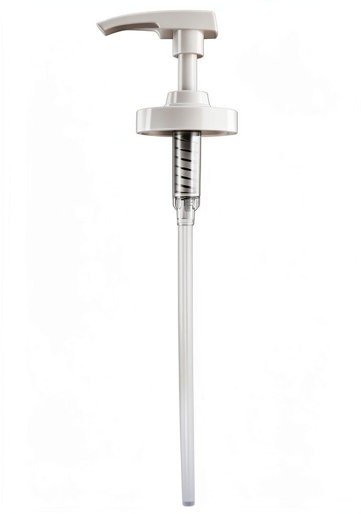 Cholula manual pump dispenser in white plastic