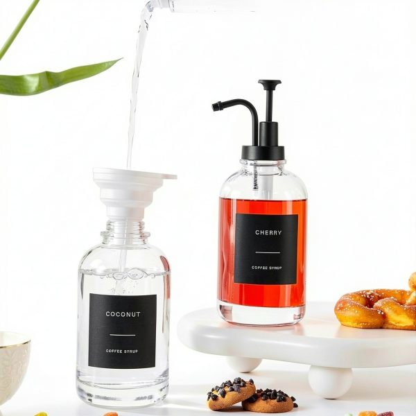 Mzowgzk Glass Coffee Syrup Dispenser Set-7