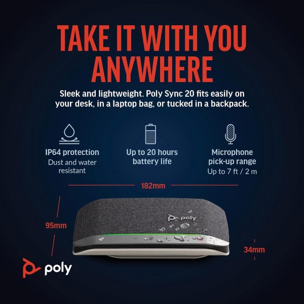 Poly Sync 20 Bluetooth Speakerphone for Computers-5
