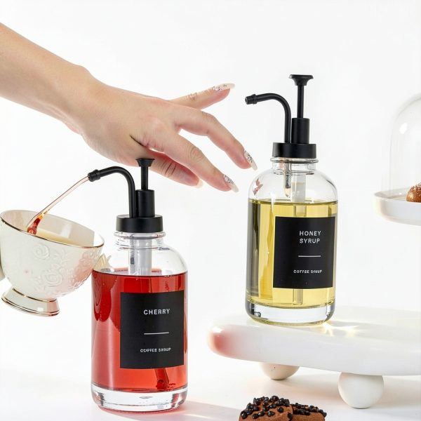 Mzowgzk Glass Coffee Syrup Dispenser Set-6