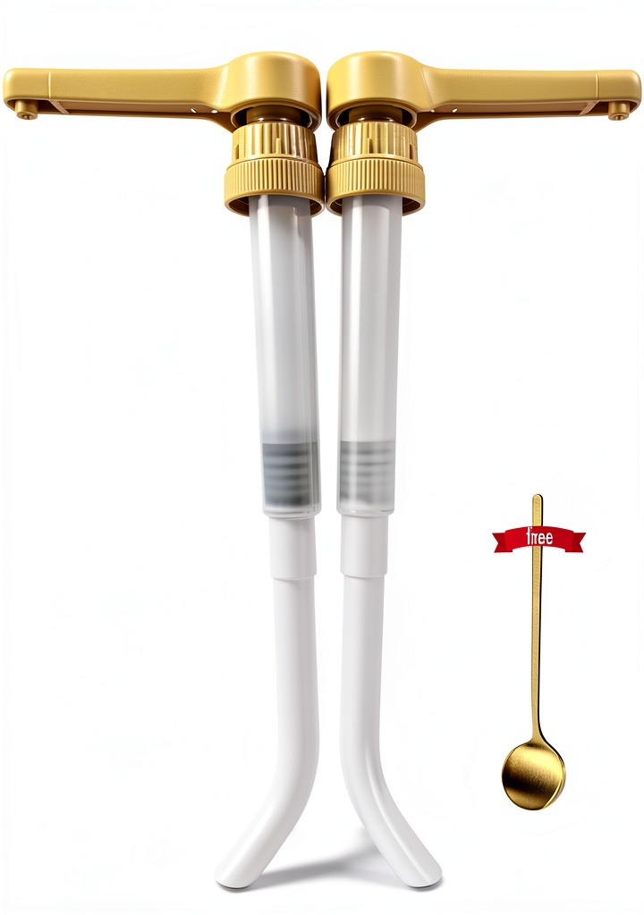 POFFYA Gold Plastic Sauce Pumps for Commercial Use
