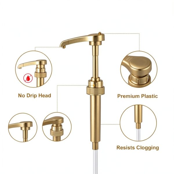 Coffee Syrup Pump VELLUXE Plastic Design for Cafés-4