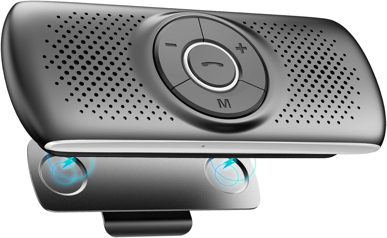 AGPTEK Bluetooth hands‑free speaker clipped to a car visor