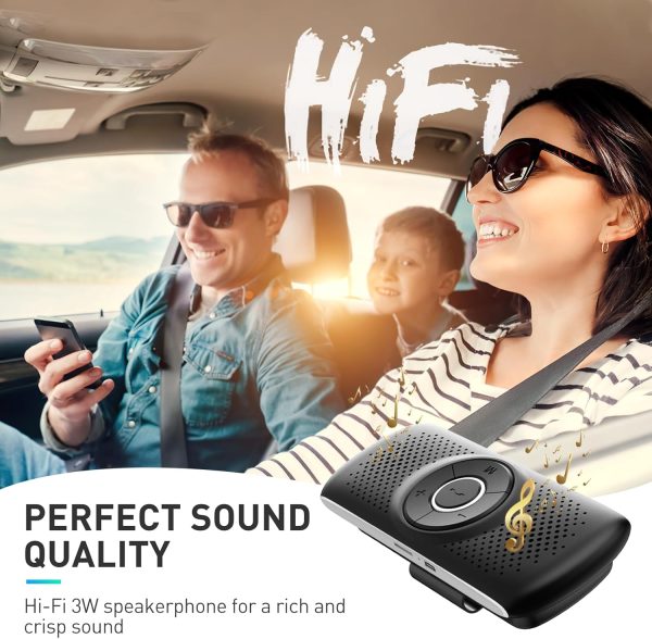 AGPTEK Car Bluetooth Speaker Handsfree Black-3