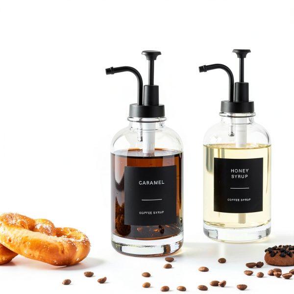 Mzowgzk Glass Coffee Syrup Dispenser Set-5