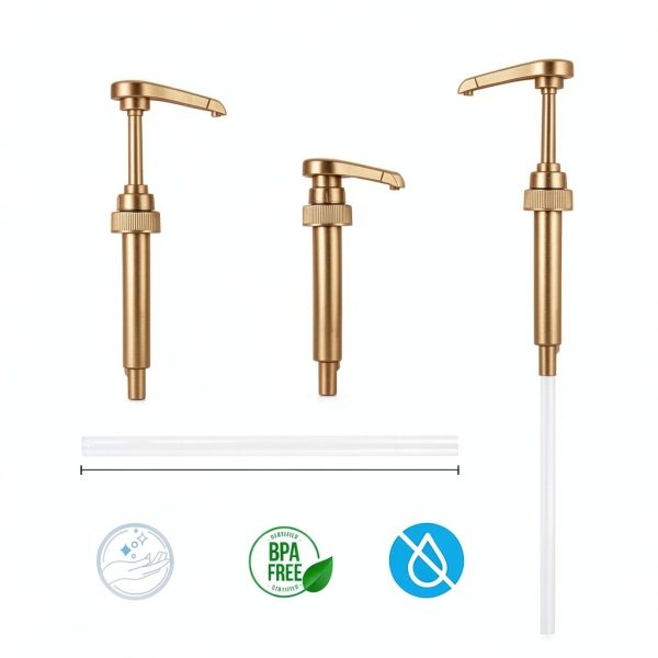 Gold Kinfira Syrup Pump Cylindrical Design-1